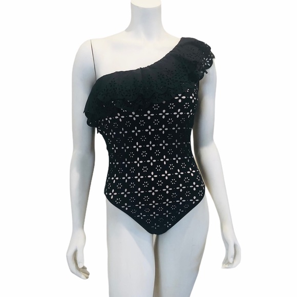 J. Crew Laser Cut Ruffle Swimsuit